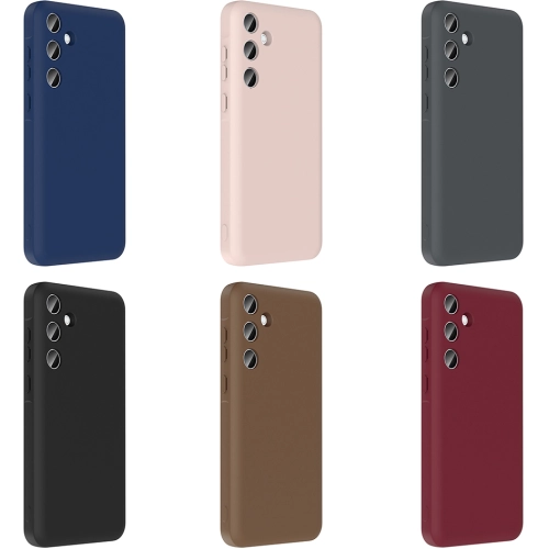 Samsung Galaxy A36 Kılıf İçi Kadife Dokulu Kartlık Hazneli Mat Vitra Silikon Kapak - Pembe