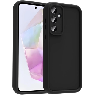 Samsung Galaxy A36 ile Uyumlu Kılıf Kamera Korumalı Silikon Ananas Kapak - Siyah