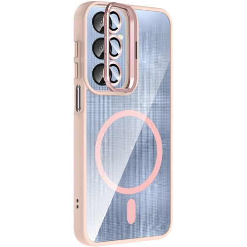 Samsung Galaxy A36 Kılıf Standlı ve Kamera Lens Hediyeli M-Safe Şarj Özellikli Etro Kapak - Derin Mor