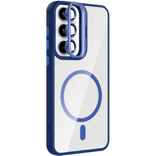 Samsung Galaxy A55 Kılıf Standlı ve Kamera Lens Hediyeli M-Safe Şarj Özellikli Etro Kapak - Pembe