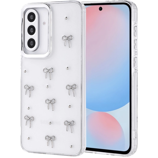 Samsung Galaxy A56 Kılıf Airbag Tasarımlı Simli Şeffaf Zore Kutup Kapak - Fiyonk