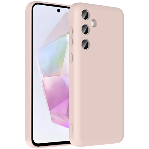 Samsung Galaxy A56 Kılıf İçi Kadife Dokulu Kartlık Hazneli Mat Vitra Silikon Kapak - Pembe