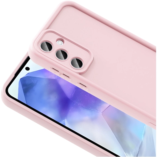 Samsung Galaxy A56 ile Uyumlu Kılıf Kamera Korumalı Silikon Ananas Kapak - Pembe