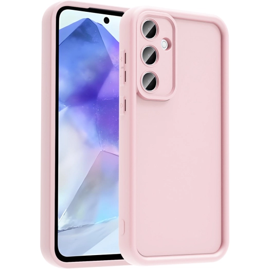 Samsung Galaxy A56 ile Uyumlu Kılıf Kamera Korumalı Silikon Ananas Kapak - Pembe