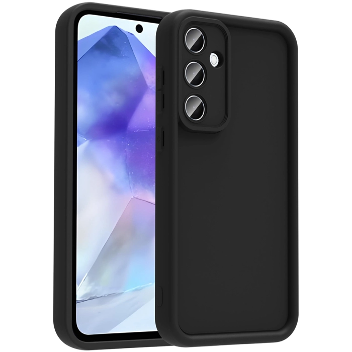 Samsung Galaxy A56 ile Uyumlu Kılıf Kamera Korumalı Silikon Ananas Kapak - Siyah