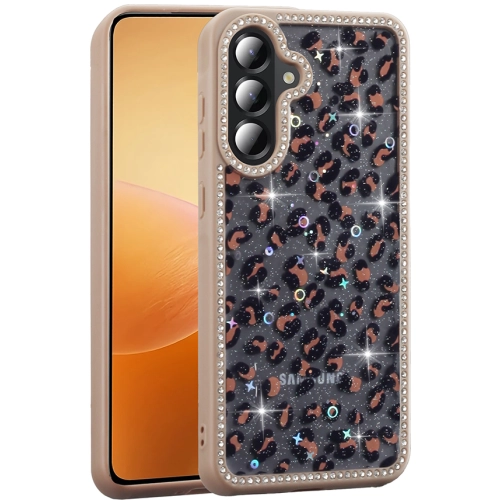 Samsung Galaxy A56 Kılıf Taşlı ve Simli Tasarım Lux Işıltılı Azra Kapak - Gold