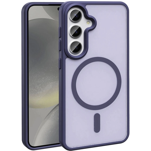 Samsung Galaxy S23 FE Kılıf Magsafe Şarj Özellikli Renkli Mat Arka Yüzey Sio Kapak - Koyu Mor