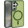 Samsung Galaxy S23 FE Kılıf Magsafe Şarj Özellikli Renkli Mat Arka Yüzey Sio Kapak - Koyu Yeşil