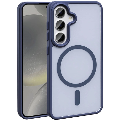 Samsung Galaxy S23 FE Kılıf Magsafe Şarj Özellikli Renkli Mat Arka Yüzey Sio Kapak - Lacivert