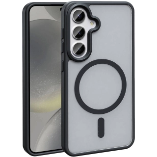 Samsung Galaxy S23 FE Kılıf Magsafe Şarj Özellikli Renkli Mat Arka Yüzey Sio Kapak - Siyah