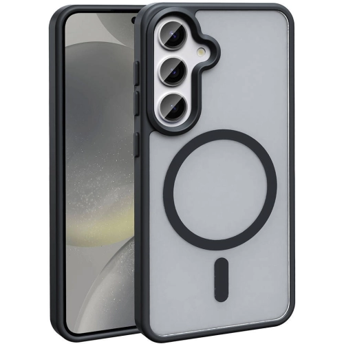 Samsung Galaxy S23 FE Kılıf Magsafe Şarj Özellikli Renkli Mat Arka Yüzey Sio Kapak - Siyah