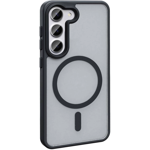 Samsung Galaxy S23 Kılıf Magsafe Şarj Özellikli Renkli Mat Arka Yüzey Sio Kapak - Koyu Yeşil