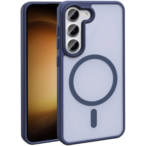 Samsung Galaxy S23 Kılıf Magsafe Şarj Özellikli Renkli Mat Arka Yüzey Sio Kapak - Lacivert