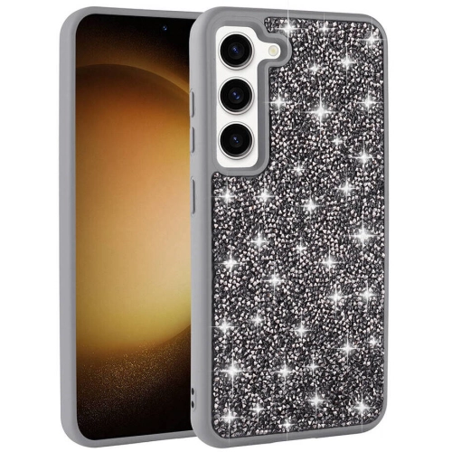 Samsung Galaxy S23 Kılıf Parlak Taşlı Tasarım Zore Pırlanta Kapak - Siyah