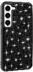 Samsung Galaxy S23 Kılıf Parlak Taşlı Tasarım Zore Pırlanta Kapak - Siyah