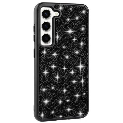 Samsung Galaxy S23 Kılıf Parlak Taşlı Tasarım Zore Pırlanta Kapak - Siyah