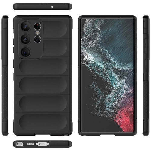 Samsung Galaxy S23 Ultra Kılıf Esnek TPU Oyuklu Arka Yüzey Tasarımlı Zore Etnik Silikon Kapak - Siyah