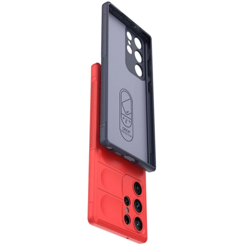 Samsung Galaxy S23 Ultra Kılıf Esnek TPU Oyuklu Arka Yüzey Tasarımlı Zore Etnik Silikon Kapak - Kırmızı