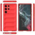 Samsung Galaxy S23 Ultra Kılıf Esnek TPU Oyuklu Arka Yüzey Tasarımlı Zore Etnik Silikon Kapak - Kırmızı