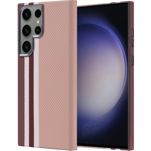 Samsung Galaxy S23 Ultra Kılıf Magsafe Şarj Özellikli Karbon Fiber Görünümlü Zore Nekst Kapak - Gold