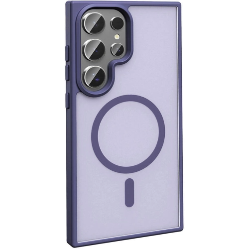 Samsung Galaxy S23 Ultra Kılıf Magsafe Şarj Özellikli Renkli Mat Arka Yüzey Sio Kapak - Gri