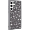 Samsung Galaxy S23 Ultra Kılıf Parlak Taşlı Tasarım Zore Pırlanta Kapak - Gri