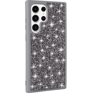 Samsung Galaxy S23 Ultra Kılıf Parlak Taşlı Tasarım Zore Pırlanta Kapak - Gri