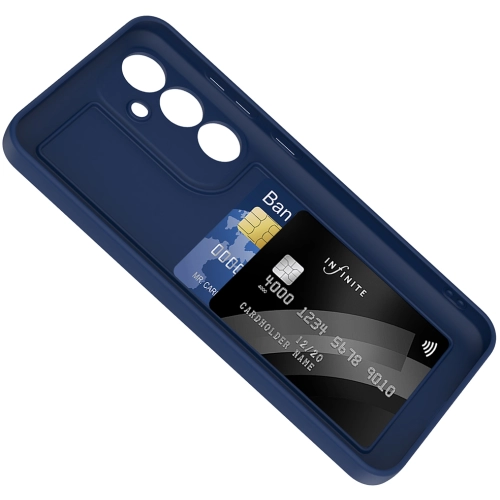 Samsung Galaxy S24 FE Kılıf İçi Kadife Dokulu Kartlık Hazneli Mat Vitra Silikon Kapak - Mürdüm