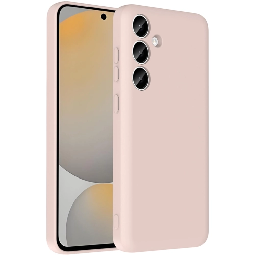 Samsung Galaxy S24 FE Kılıf İçi Kadife Dokulu Kartlık Hazneli Mat Vitra Silikon Kapak - Pembe