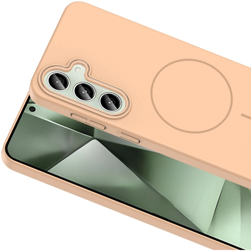 Samsung Galaxy S24 FE ile Uyumlu Kılıf Magsafe Şarj Özellikli Ruby Silikon Kapak - Gri