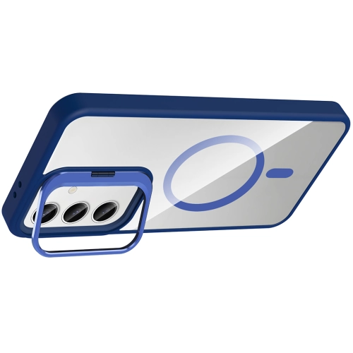 Samsung Galaxy S24 FE Kılıf Standlı ve Kamera Lens Hediyeli M-Safe Şarj Özellikli Etro Kapak - Pembe