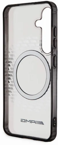 Samsung Galaxy S24 Kılıf AMG Orjinal Lisanslı Magsafe Şarj Özellikli Eşkenar Dörtgen Desenli Transparan Kapak - Şeffaf
