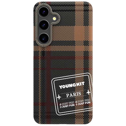 Samsung Galaxy S24 Kılıf Ekose Desenli Youngkit Gezhi Serisi Kapak - Kırmızı