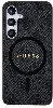 Samsung Galaxy S24 Kılıf Guess Orjinal Lisanslı Magsafe Şarj Özellikli 4G Desenli Yazı Logolu Kapak - Siyah
