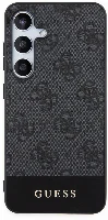 Samsung Galaxy S24 Kılıf Guess Orjinal Lisanslı PU Deri Şerit Logo Dizaynlı Kapak - Siyah