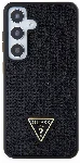 Samsung Galaxy S24 Kılıf Guess Orjinal Lisanslı Taşlı Arka Yüzey Üçgen Logolu Kapak - Siyah