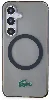 Samsung Galaxy S24 Kılıf Lacoste Orjinal Lisanslı Magsafe Şarj Özellikli Transparan Timsah Logo Baskılı Kapak - Siyah