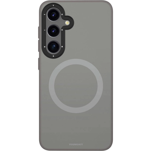 Samsung Galaxy S24 Kılıf Magsafe Şarj Özellikli Çizilmeye Ve Aşınmaya Dayanıklı Youngkit Velvet Serisi Kapak - Gri