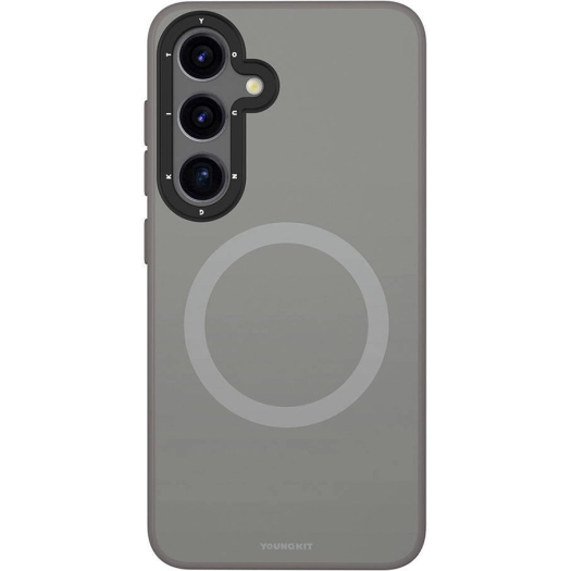 Samsung Galaxy S24 Kılıf Magsafe Şarj Özellikli Çizilmeye Ve Aşınmaya Dayanıklı Youngkit Velvet Serisi Kapak - Gri