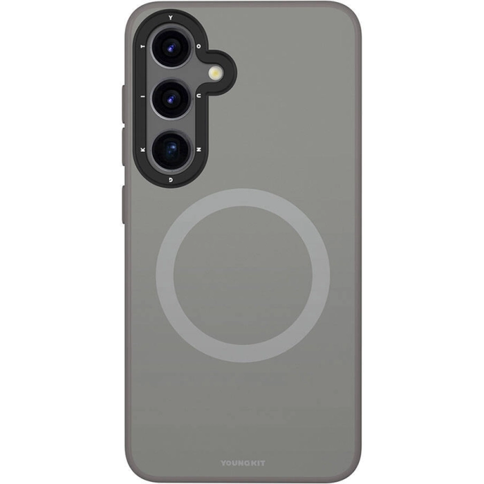 Samsung Galaxy S24 Kılıf Magsafe Şarj Özellikli Çizilmeye Ve Aşınmaya Dayanıklı Youngkit Velvet Serisi Kapak - Gri