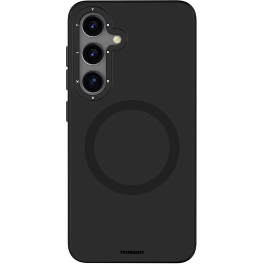 Samsung Galaxy S24 Kılıf Magsafe Şarj Özellikli Çizilmeye Ve Aşınmaya Dayanıklı Youngkit Velvet Serisi Kapak - Siyah