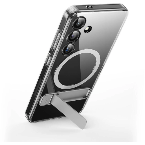 Samsung Galaxy S24 Kılıf Magsafe Şarj Özellikli Kamera Korumalı Standlı Wiwu KCC-025 Aurora Serisi Kapak - Şeffaf