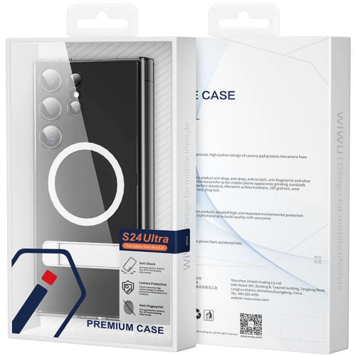 Samsung Galaxy S24 Kılıf Magsafe Şarj Özellikli Kamera Korumalı Standlı Wiwu KCC-025 Aurora Serisi Kapak - Şeffaf