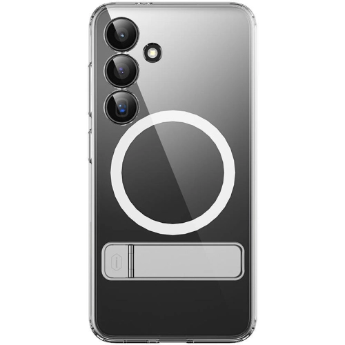 Samsung Galaxy S24 Kılıf Magsafe Şarj Özellikli Kamera Korumalı Standlı Wiwu KCC-025 Aurora Serisi Kapak - Şeffaf