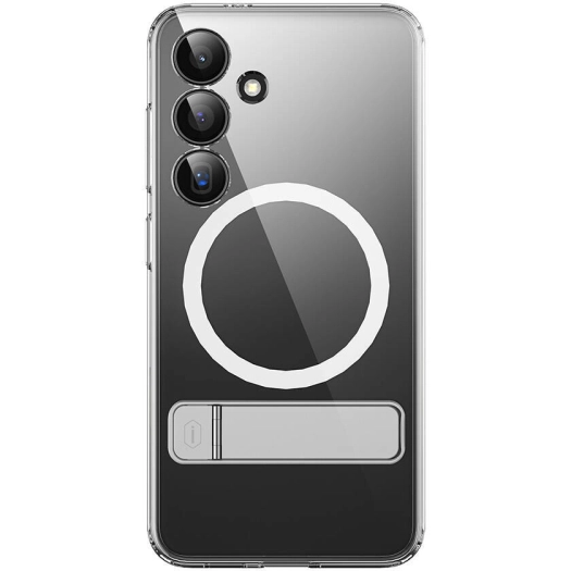 Samsung Galaxy S24 Kılıf Magsafe Şarj Özellikli Kamera Korumalı Standlı Wiwu KCC-025 Aurora Serisi Kapak - Şeffaf