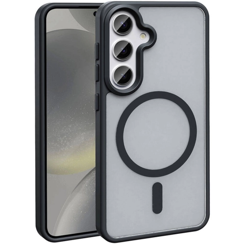 Samsung Galaxy S24 Kılıf Magsafe Şarj Özellikli Renkli Mat Arka Yüzey Sio Kapak - Siyah