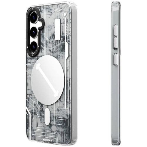 Samsung Galaxy S24 Kılıf Magsafe Şarj Özellikli YoungKit Technology Serisi Kapak - Beyaz