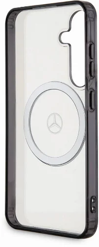 Samsung Galaxy S24 Kılıf Mercedes Benz Orjinal Lisanslı Magsafe Şarj Özellikli PC TPU Transparan Black Ring Kapak - Şeffaf