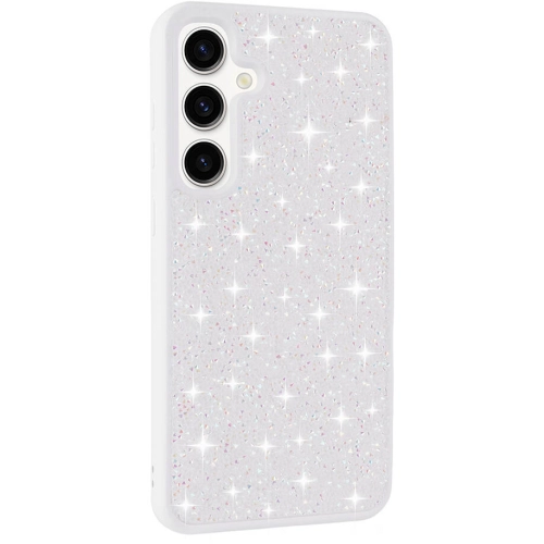 Samsung Galaxy S24 Kılıf Parlak Taşlı Tasarım Zore Pırlanta Kapak - Beyaz