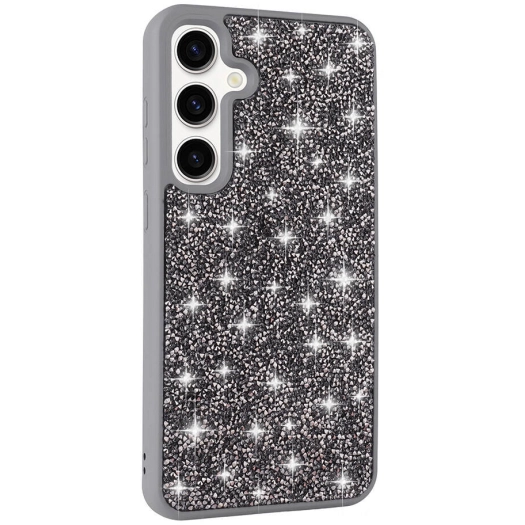 Samsung Galaxy S24 Kılıf Parlak Taşlı Tasarım Zore Pırlanta Kapak - Gri